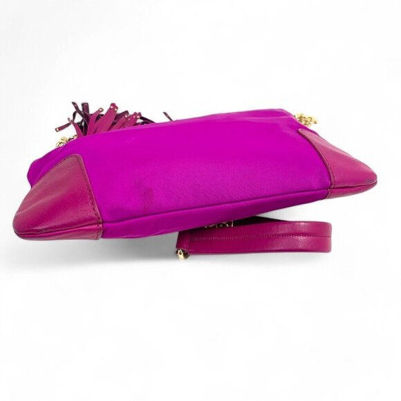 Juicy Couture Magenta Nylon & Chain Shoulder Evening Bag Pink & Gold - Picture 4 of 9